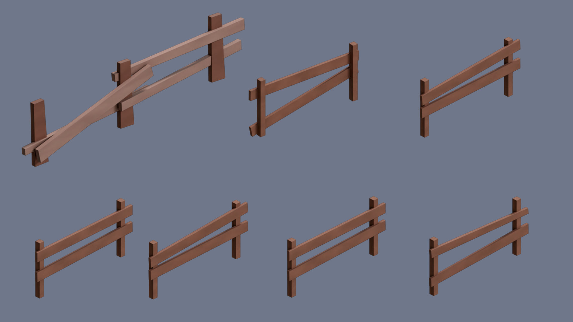 Village 2 Low-poly 3D model_45