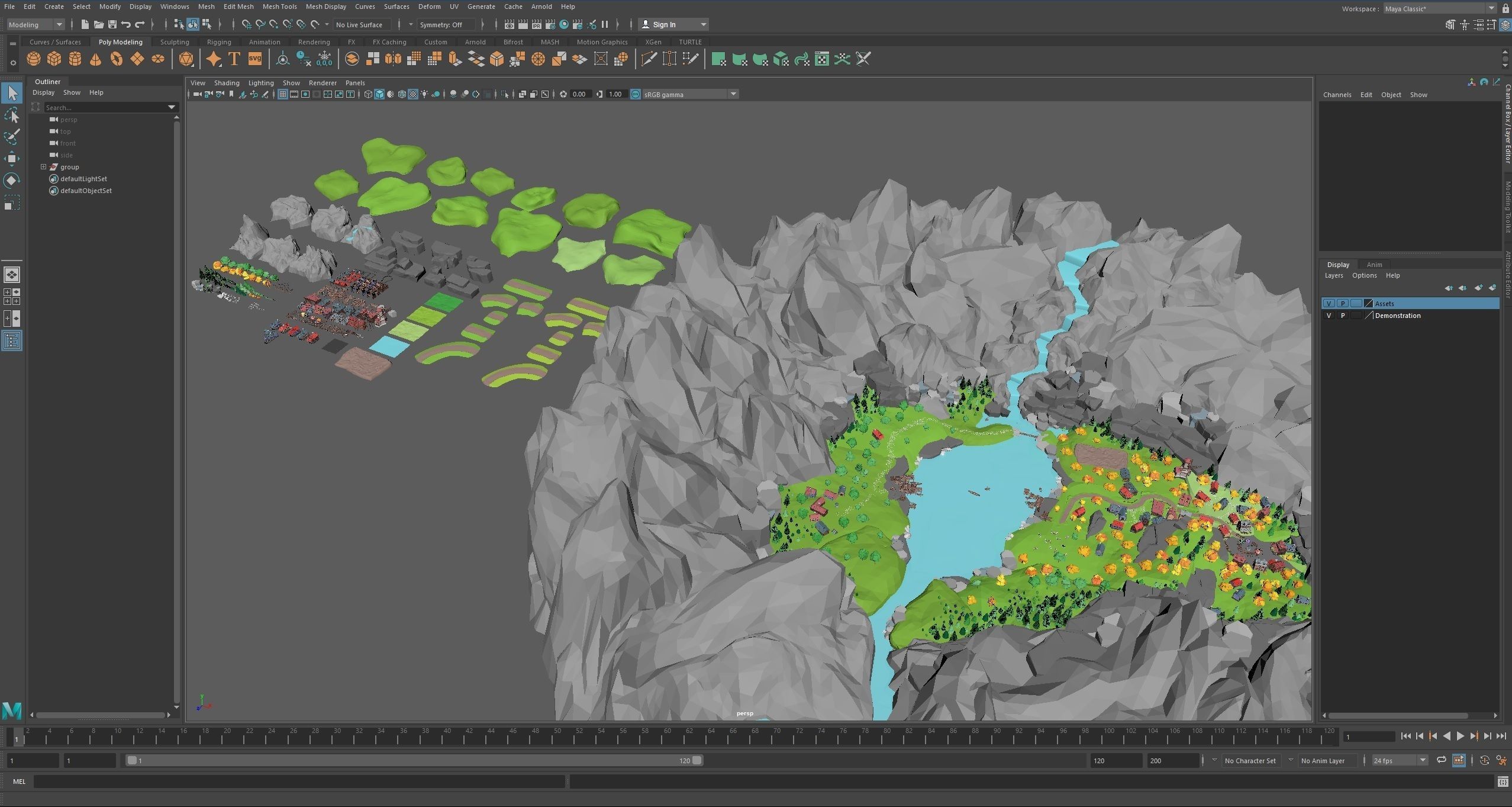 Village 2 Low-poly 3D model_52