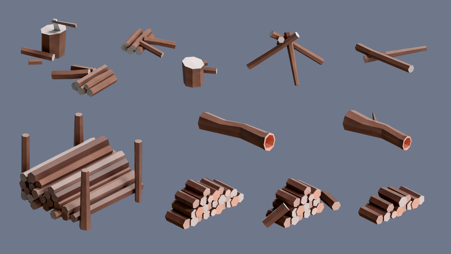 Village 2 Low-poly 3D model_46