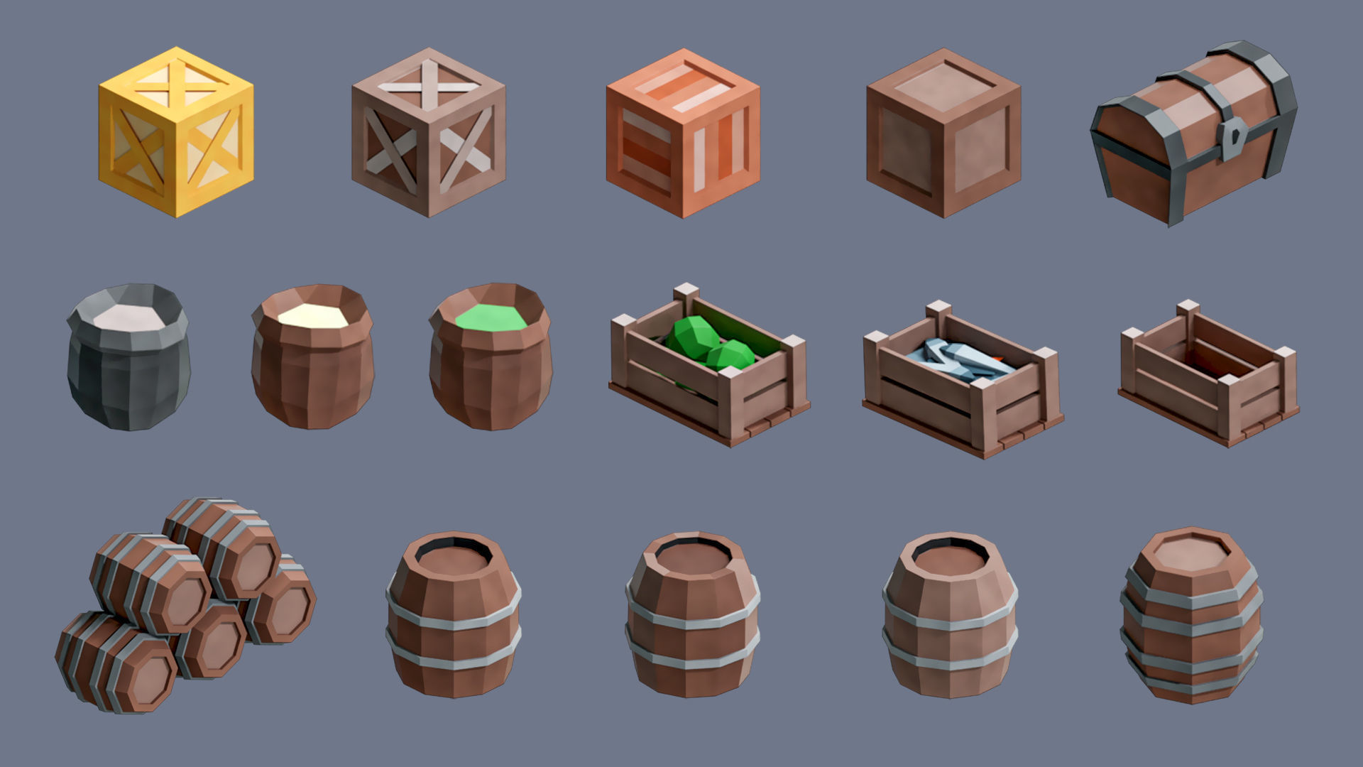 Village 2 Low-poly 3D model_28