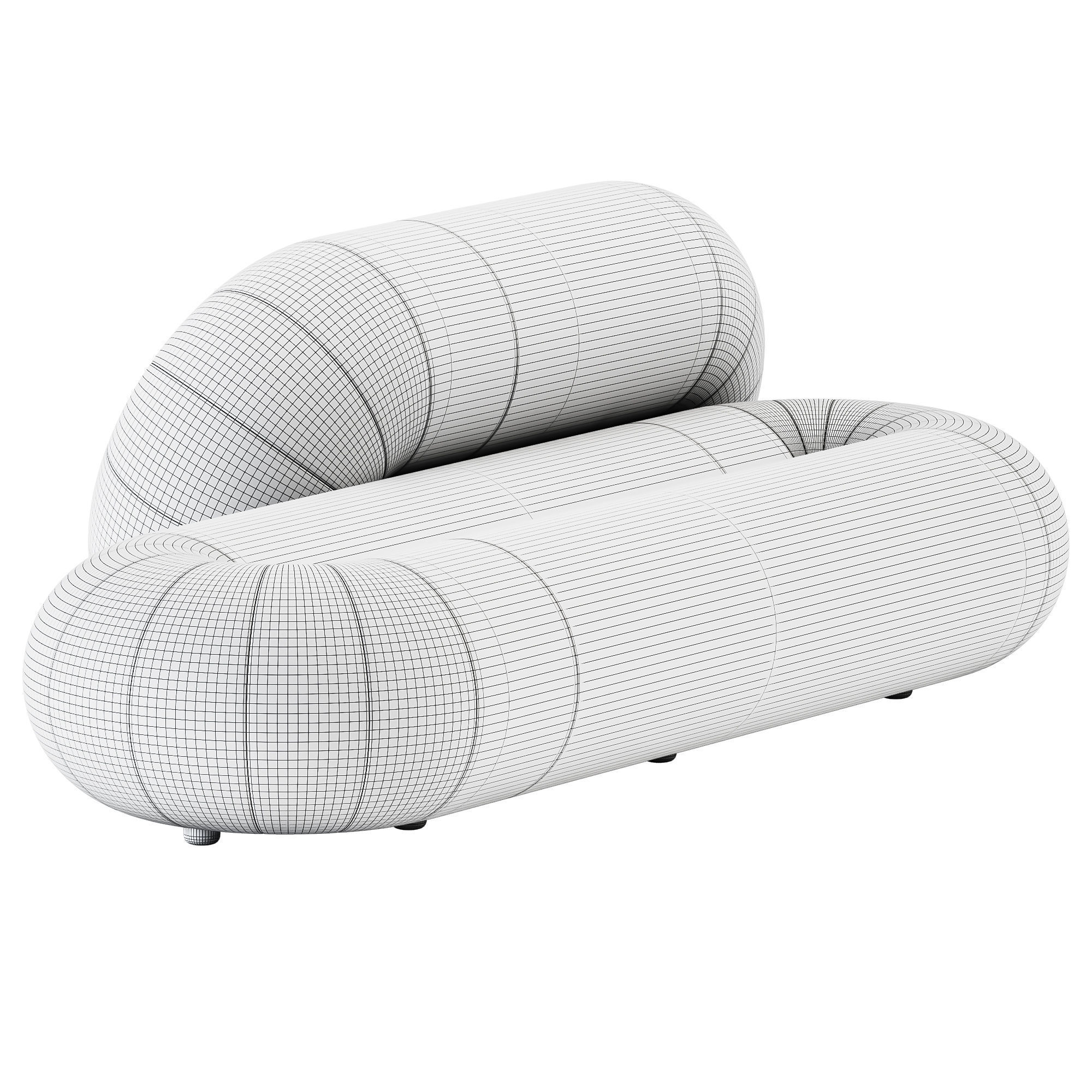 Loop Sofa 3 seater by Sancal 3D model_1