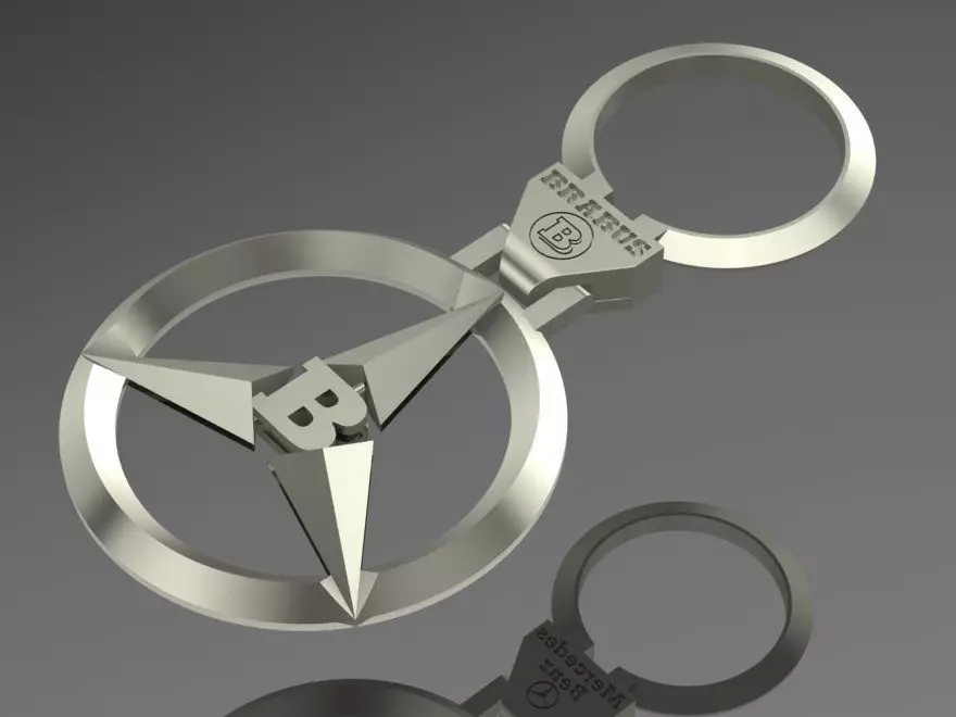 trinket gold keychain with star 3D print model