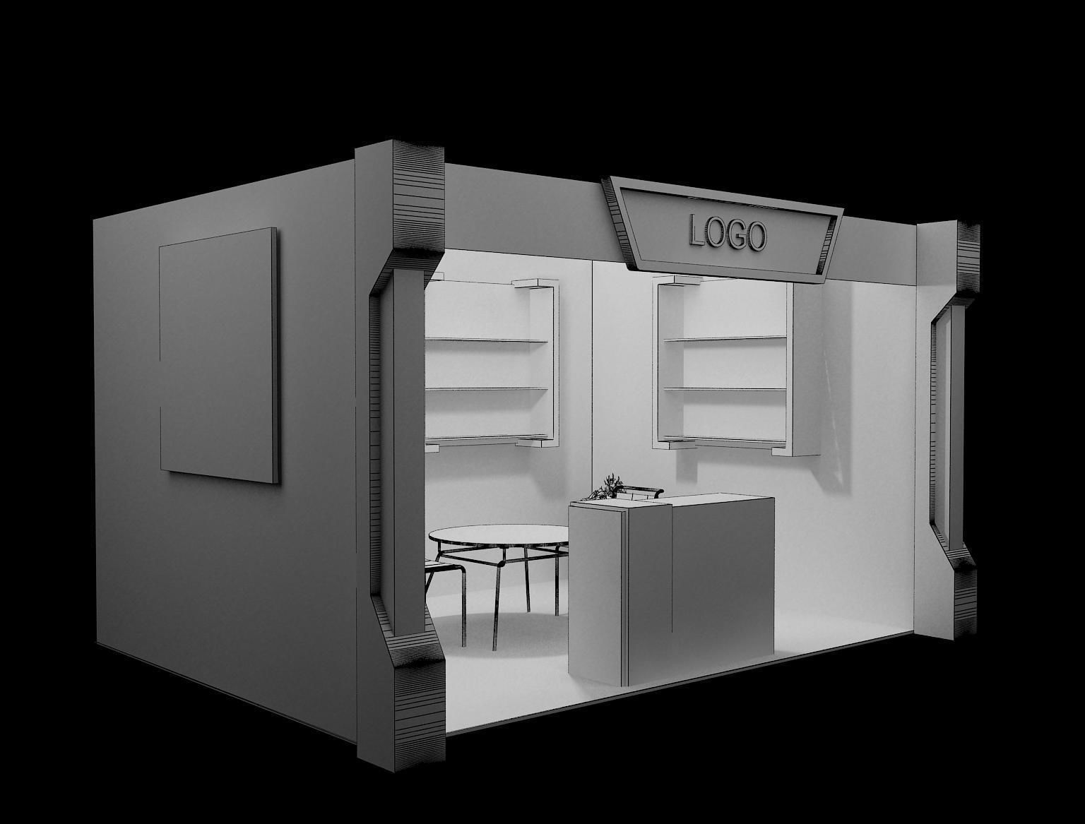 Booth Exhibition Stand a11 3D model_3