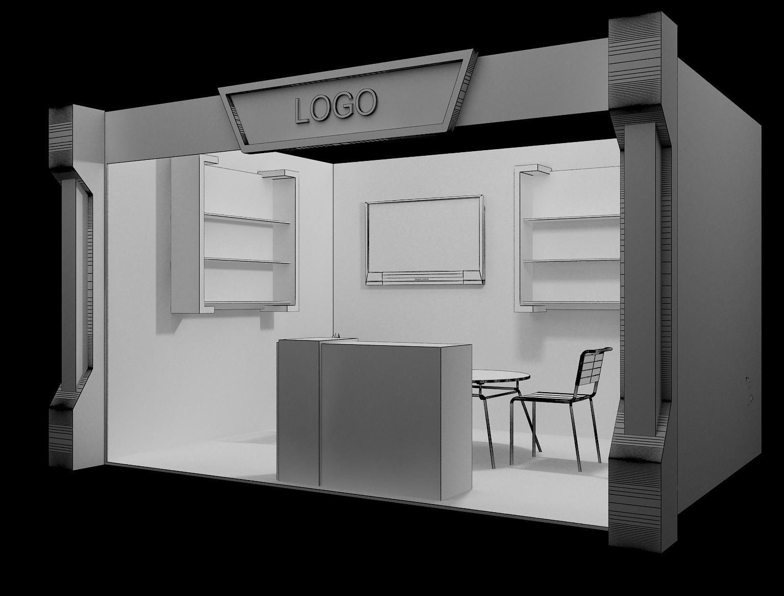 Booth Exhibition Stand a11 3D model_9