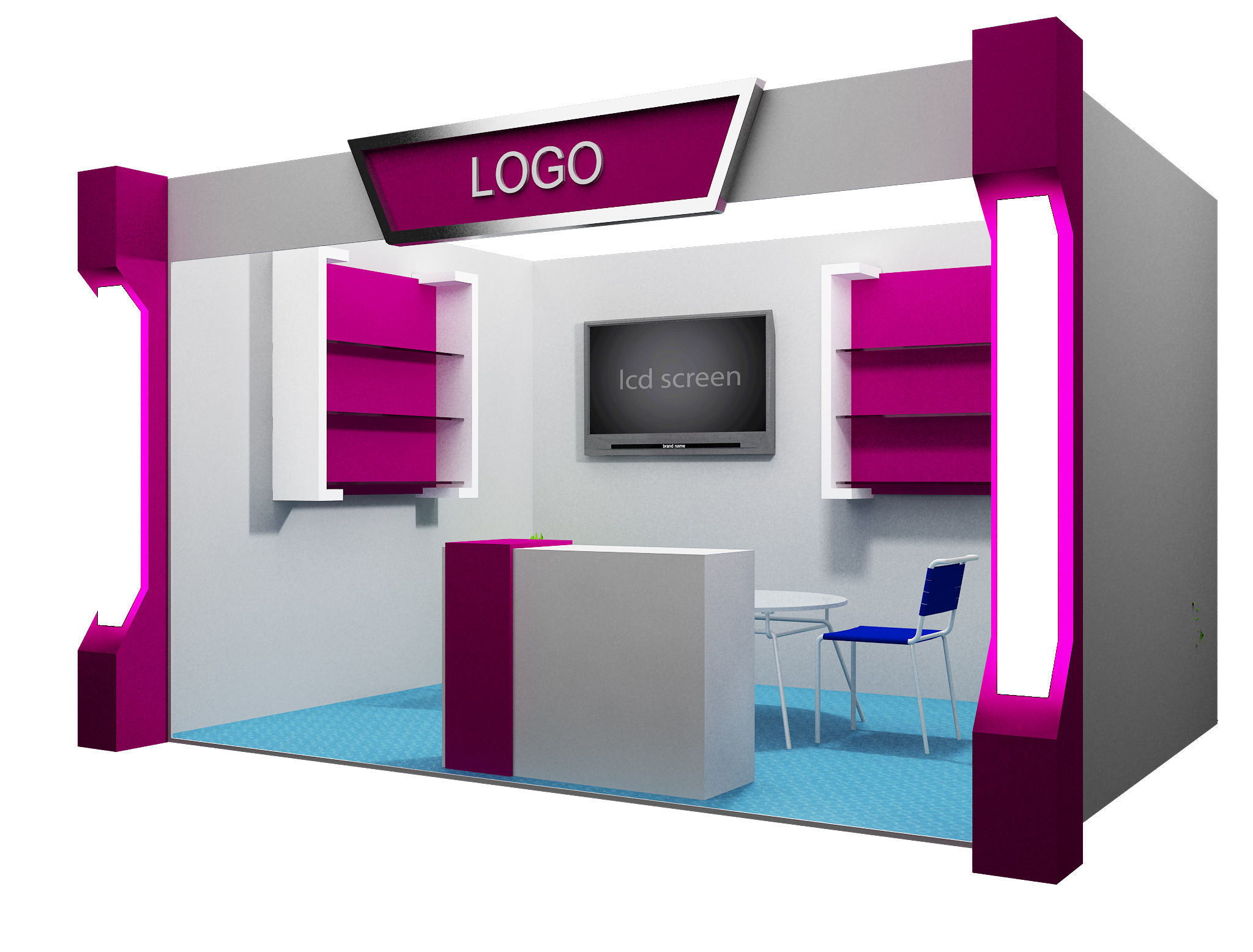 Booth Exhibition Stand a11 3D model_8