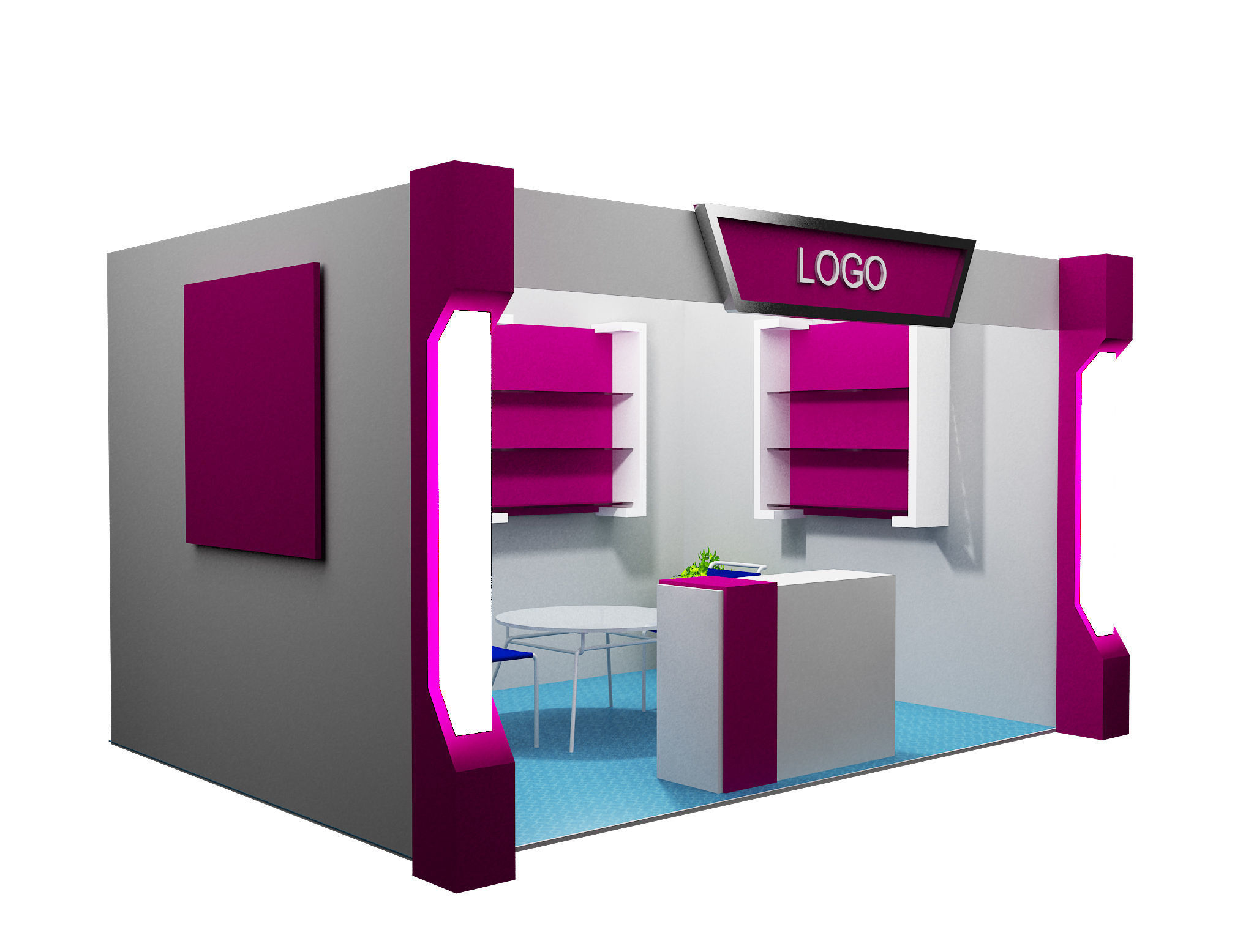 Booth Exhibition Stand a11 3D model_2