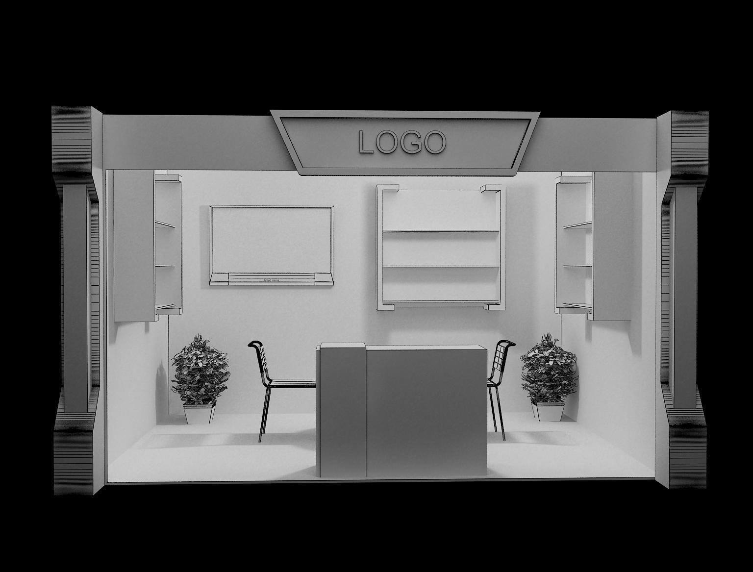 Booth Exhibition Stand a11 3D model_1