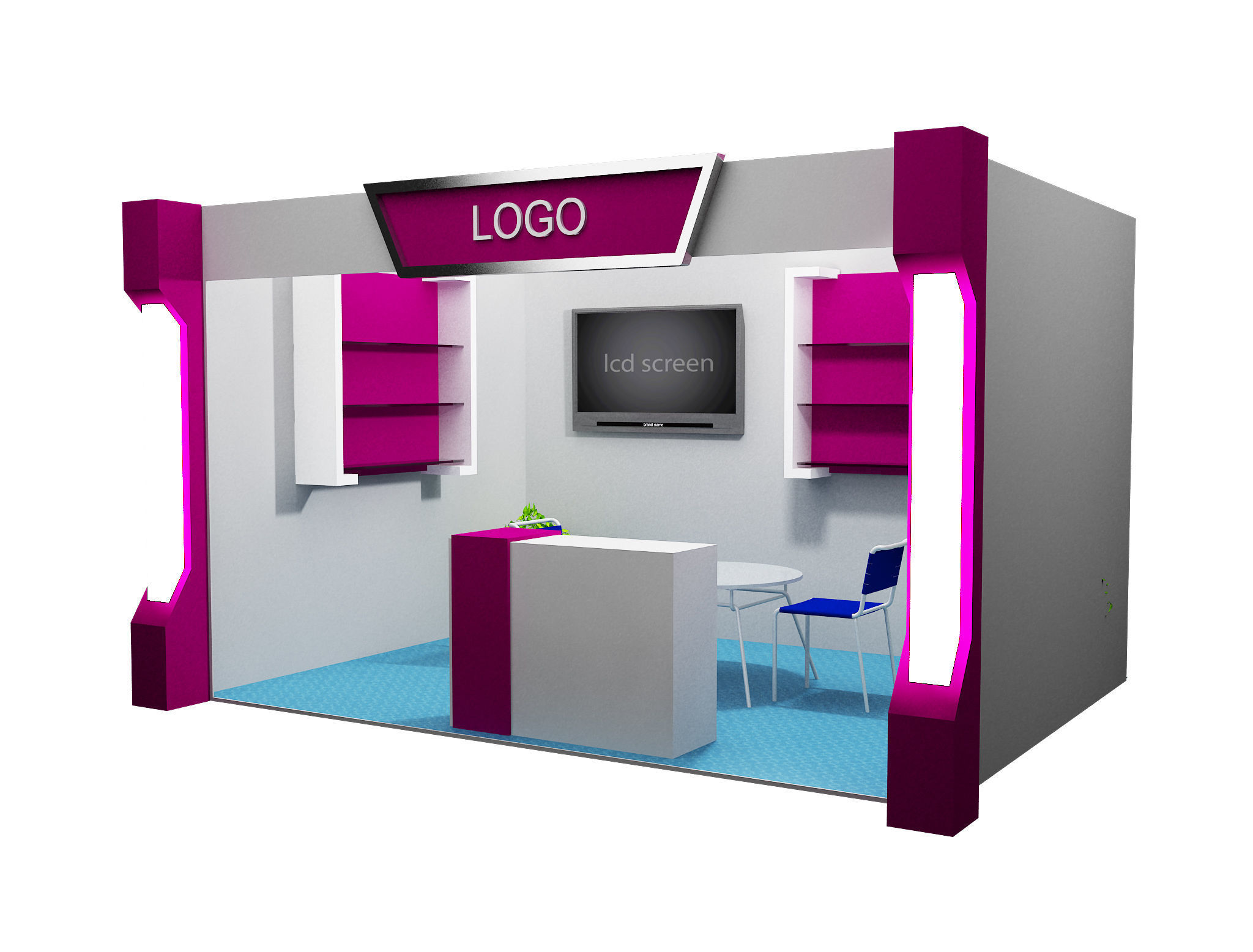 Booth Exhibition Stand a11 3D model_6