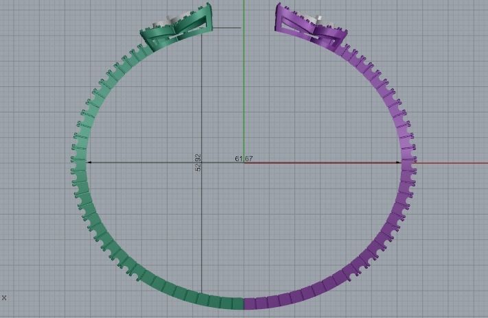 butterfly bracelet 3D print model_3