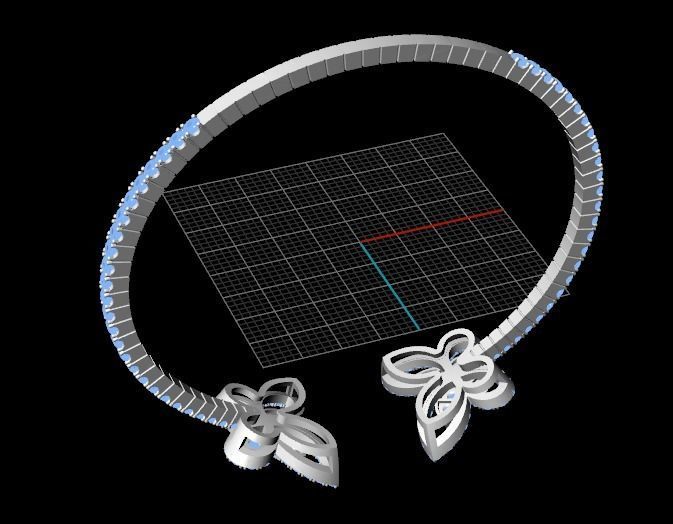 butterfly bracelet 3D print model_8