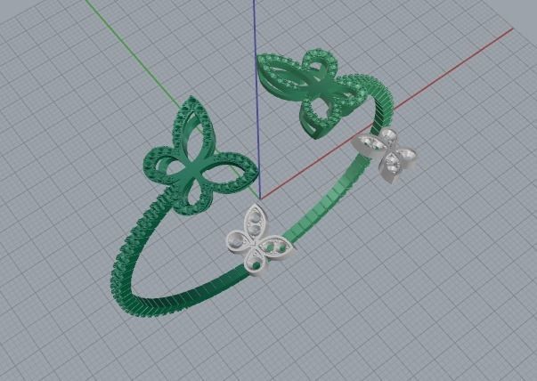 butterfly bracelet 3D print model_9