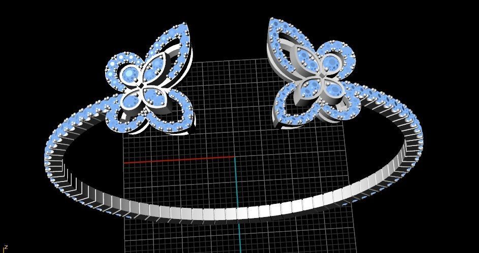 butterfly bracelet 3D print model_1