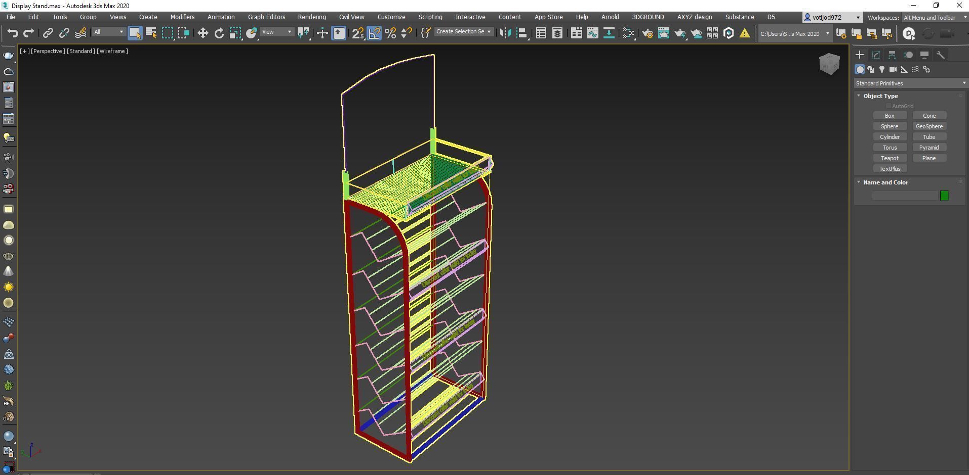 Product Display Stand Gondola 3D model_1