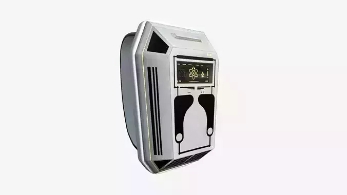 SciFi Backpack E07 White Dirt - Fashion Character Design Low-poly 3D model