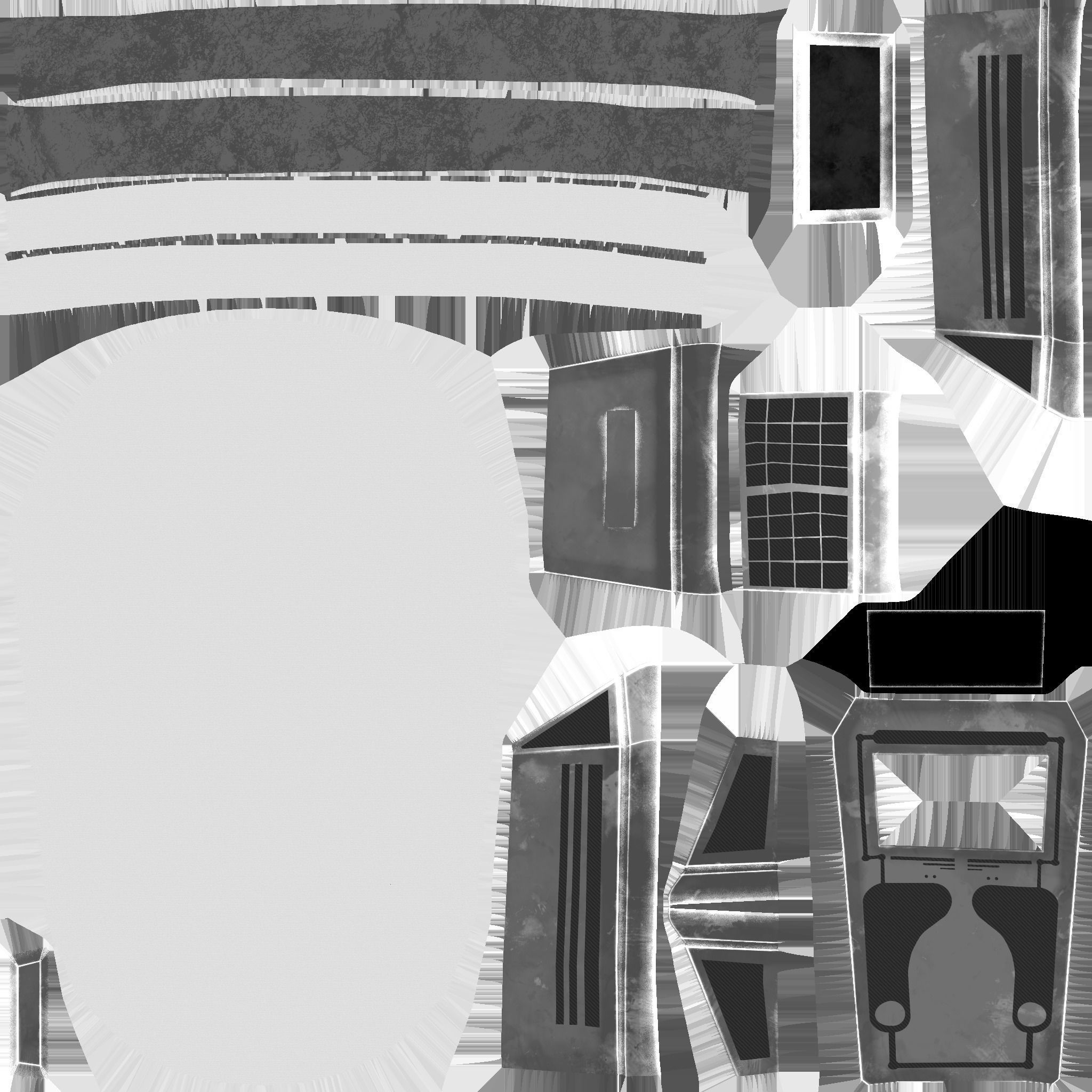 SciFi Backpack E07 White Dirt - Fashion Character Design Low-poly 3D model_27