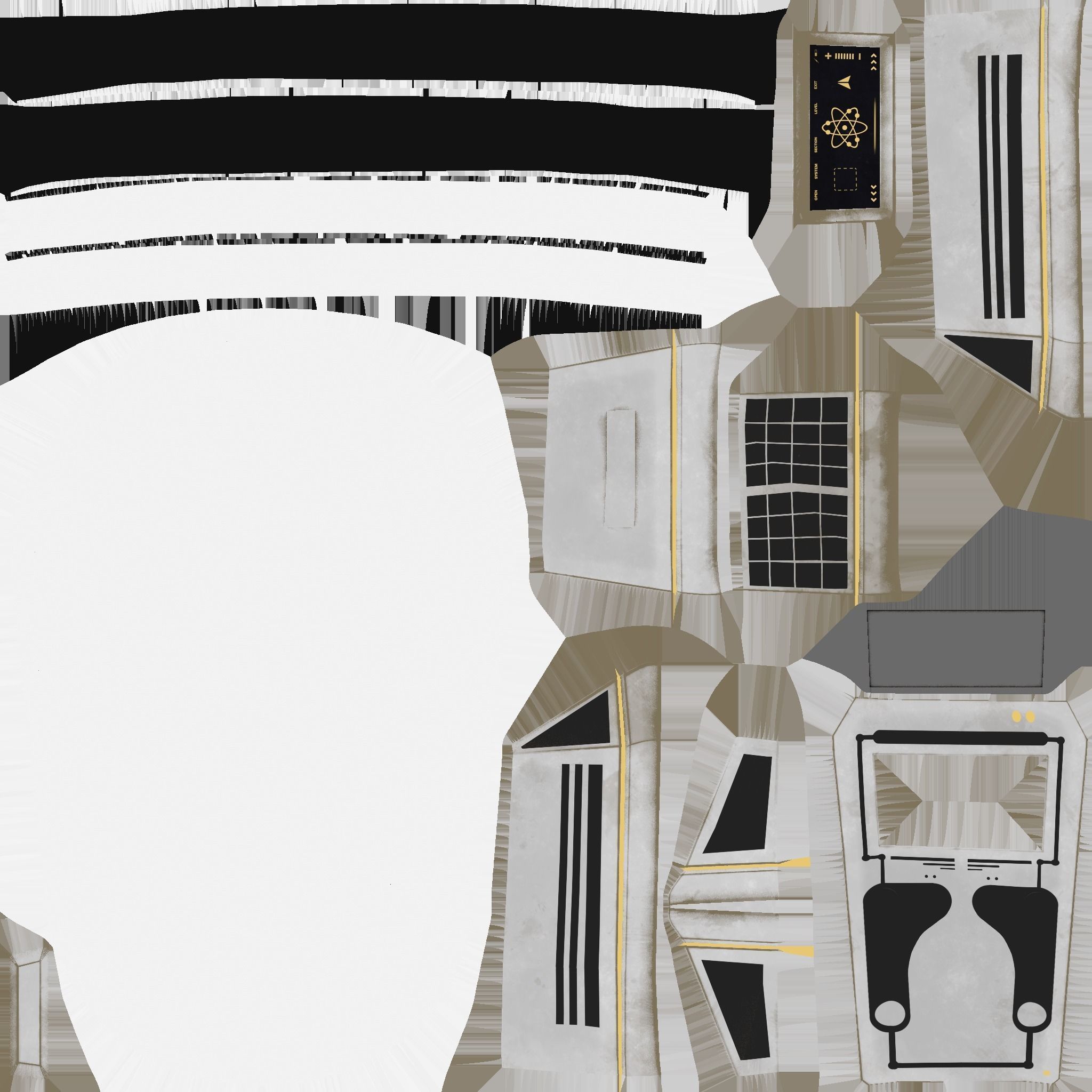 SciFi Backpack E07 White Dirt - Fashion Character Design Low-poly 3D model_21