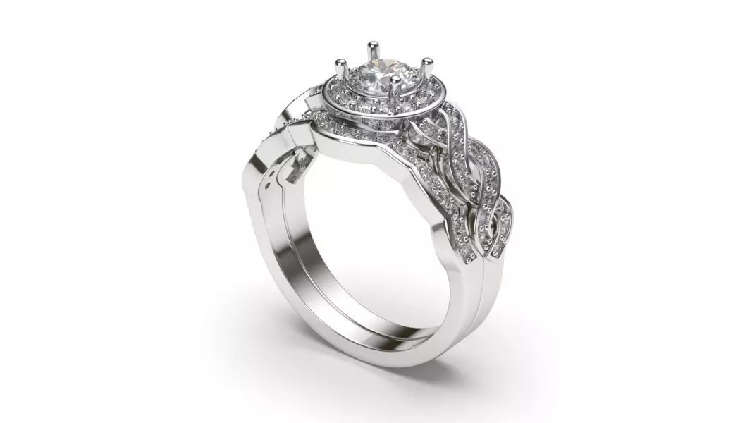 solitaire with ring sizes  8 part S92 3D print model_0