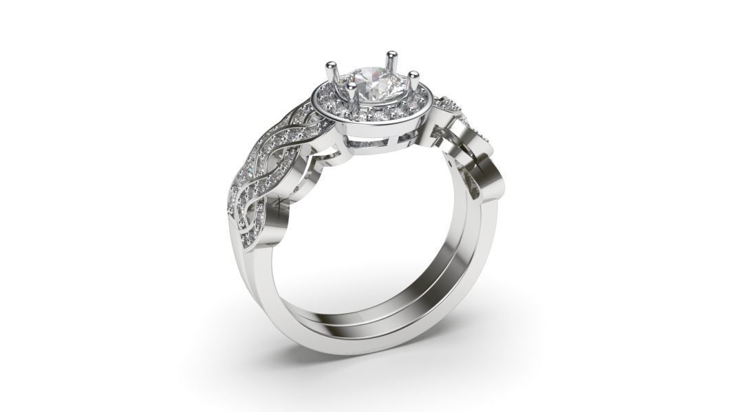solitaire with ring sizes  8 part S92 3D print model_6