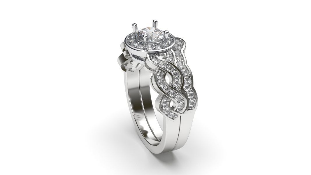 solitaire with ring sizes  8 part S92 3D print model_9