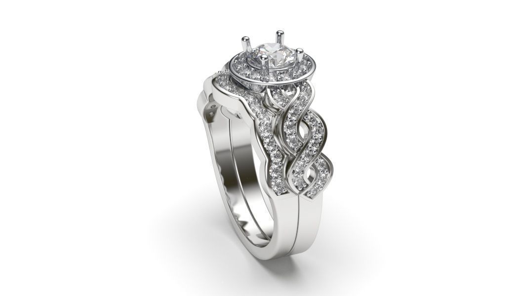 solitaire with ring sizes  8 part S92 3D print model_1