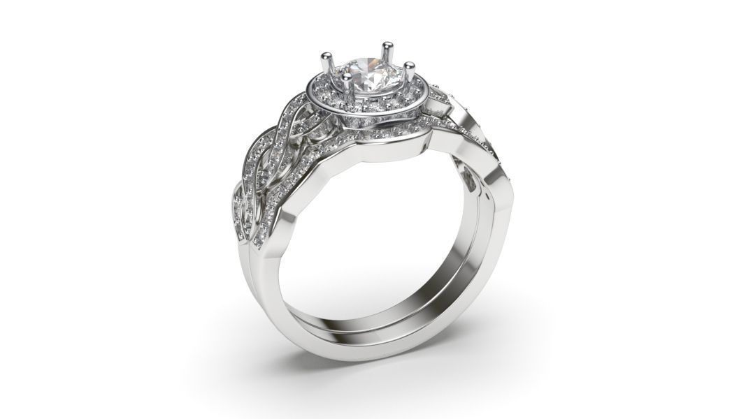 solitaire with ring sizes  8 part S92 3D print model_2
