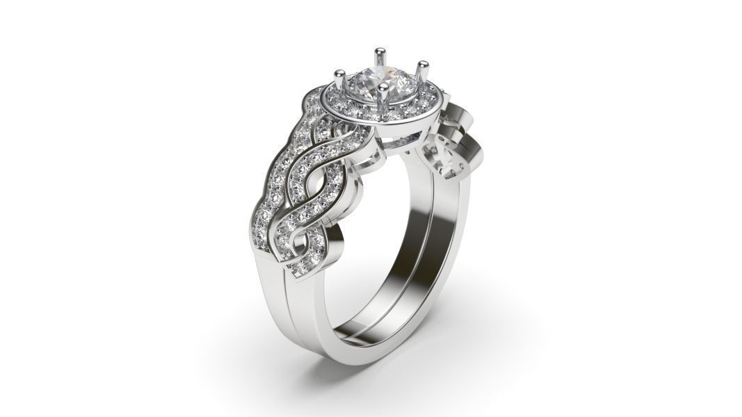 solitaire with ring sizes  8 part S92 3D print model_5