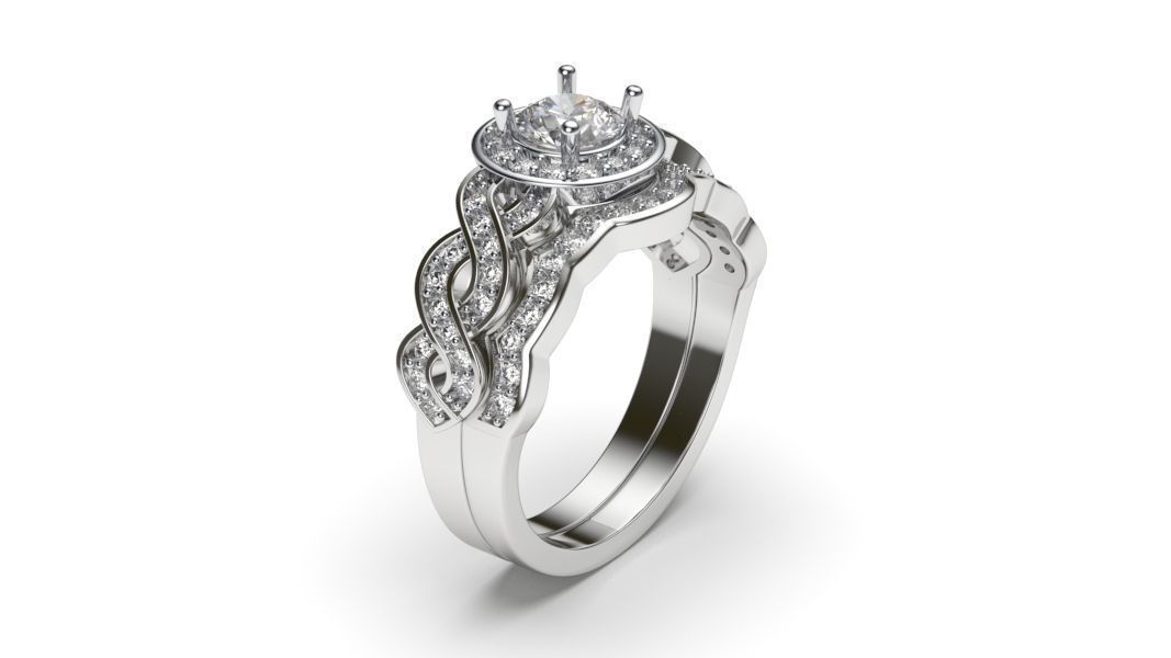 solitaire with ring sizes  8 part S92 3D print model_11