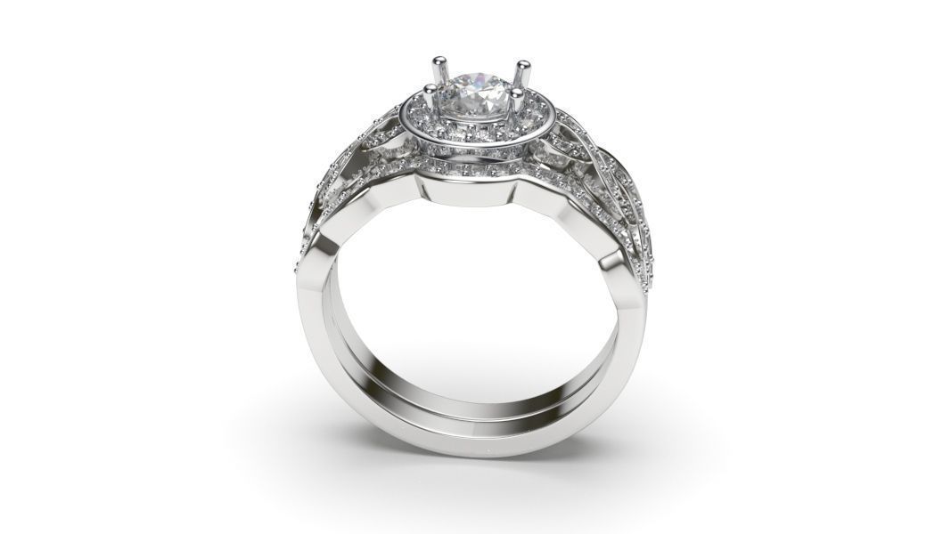 solitaire with ring sizes  8 part S92 3D print model_3