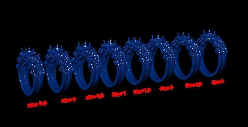 solitaire with ring sizes  8 part S92 3D print model_13