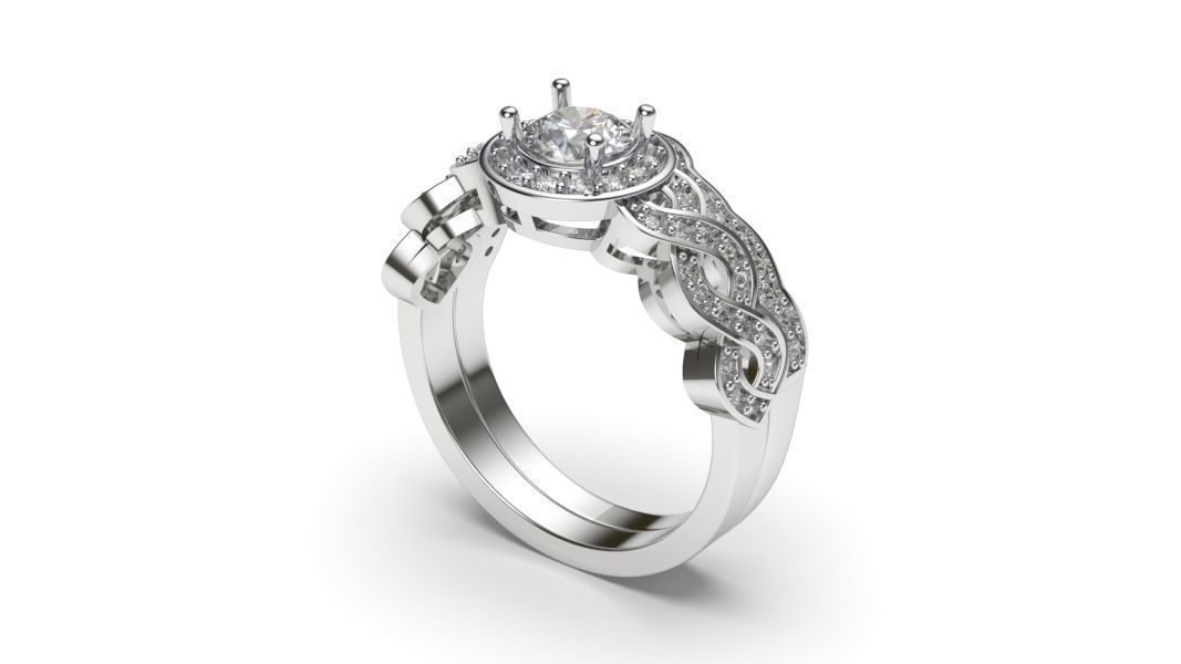 solitaire with ring sizes  8 part S92 3D print model_8