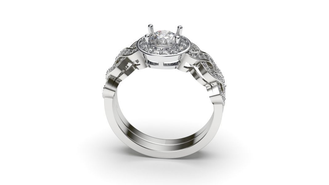 solitaire with ring sizes  8 part S92 3D print model_7