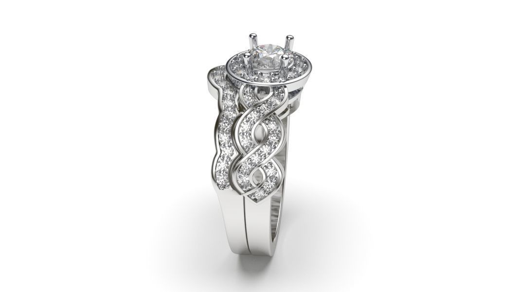 solitaire with ring sizes  8 part S92 3D print model_4