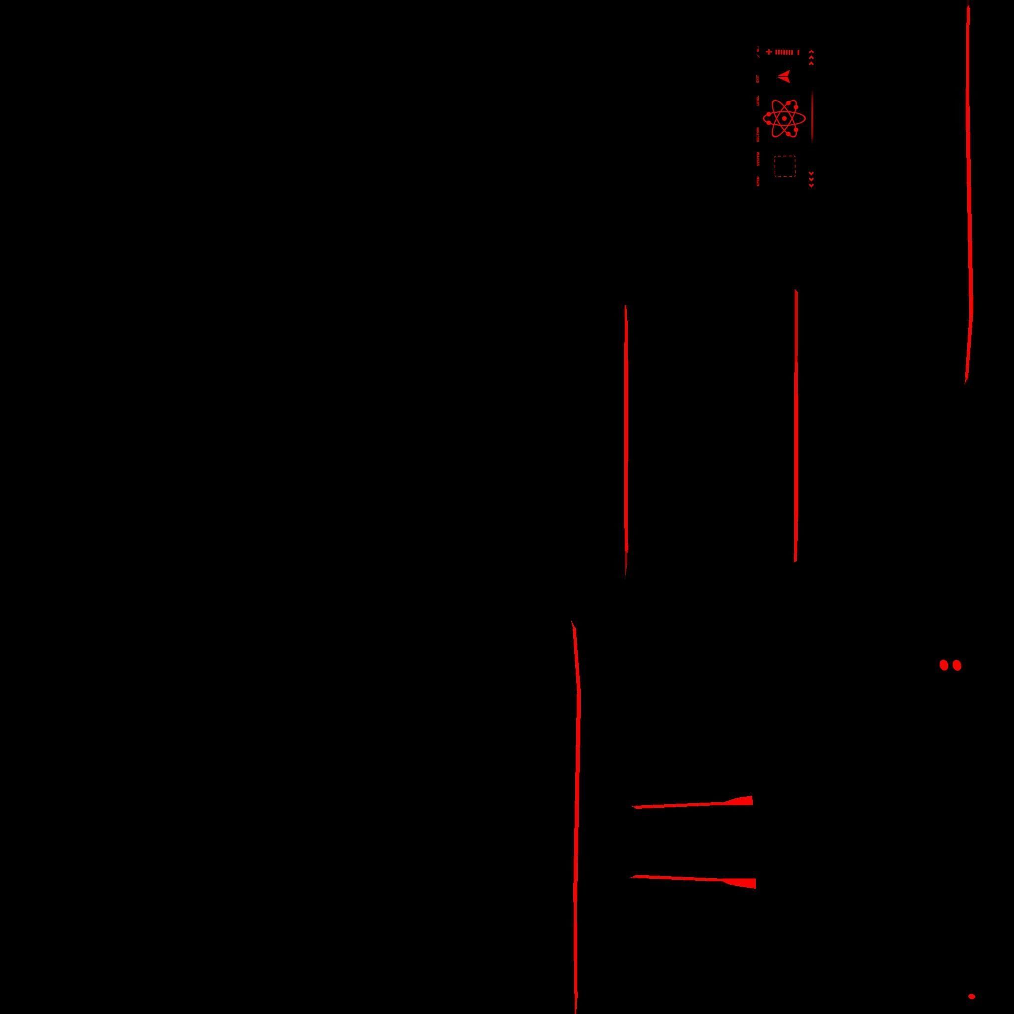 SciFi Backpack E08 Black Red - Fashion Character Design Low-poly 3D model_22