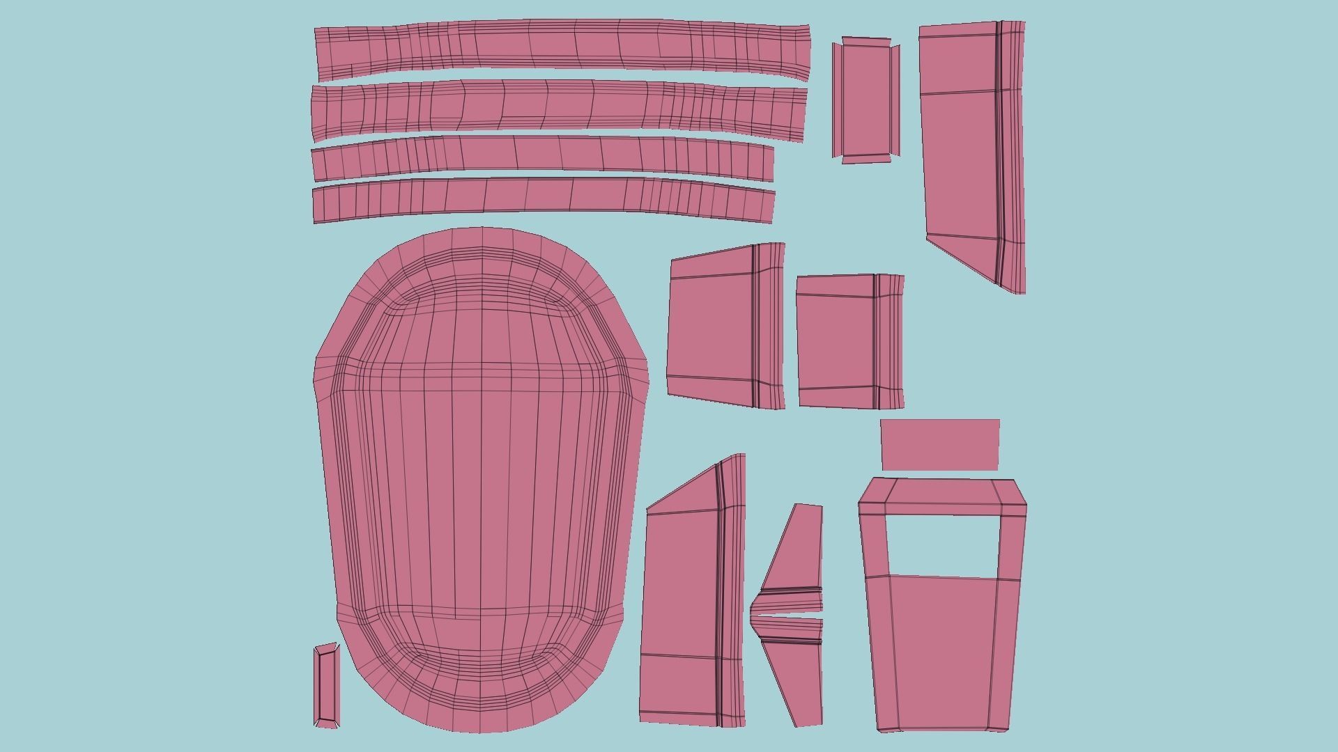 SciFi Backpack E09 Red - Fashion Character Design Low-poly 3D model_13