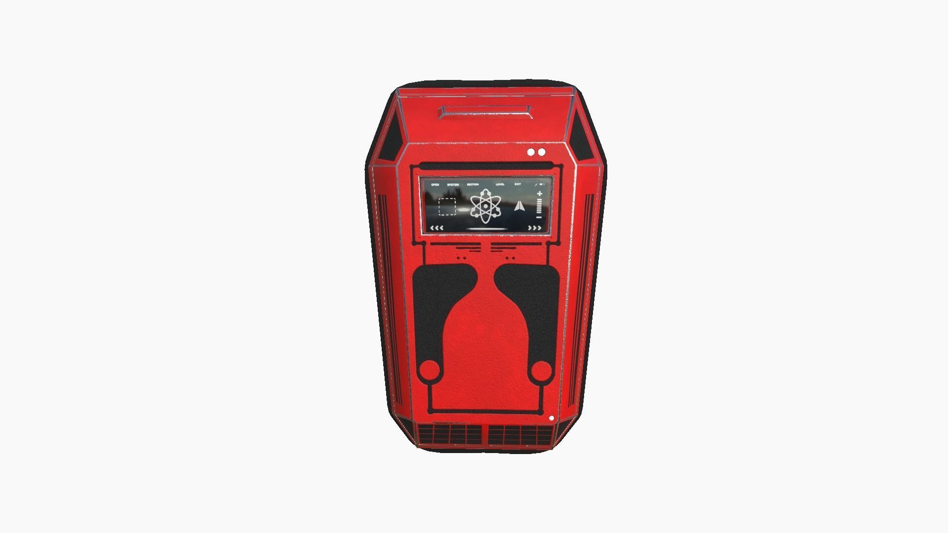 SciFi Backpack E09 Red - Fashion Character Design Low-poly 3D model_1