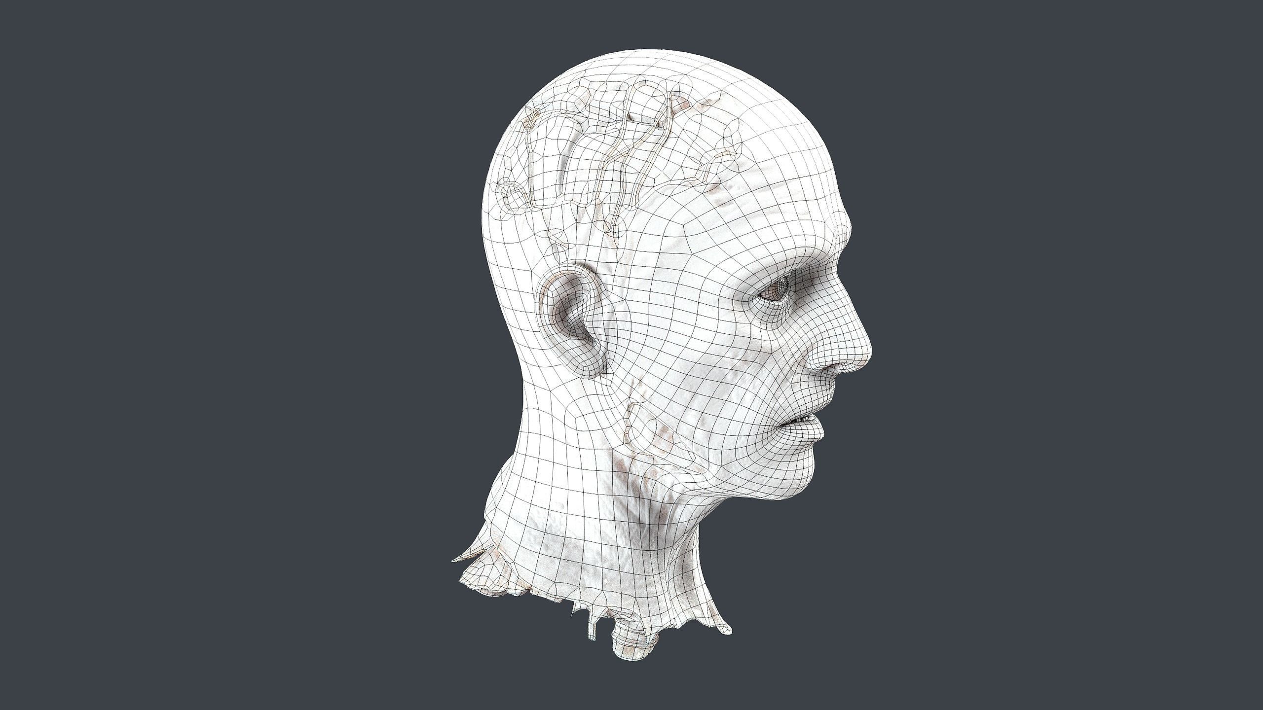 Severed Head Low-poly 3D model_14