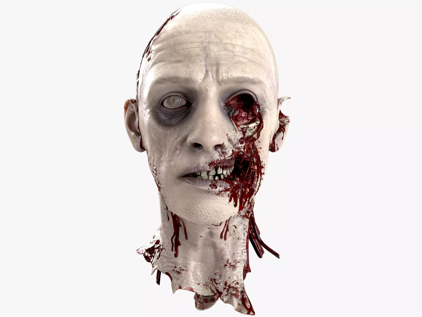 Severed Head Low-poly 3D model_0