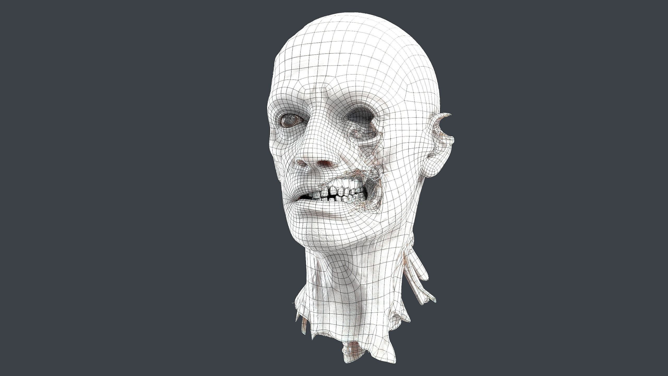 Severed Head Low-poly 3D model_13