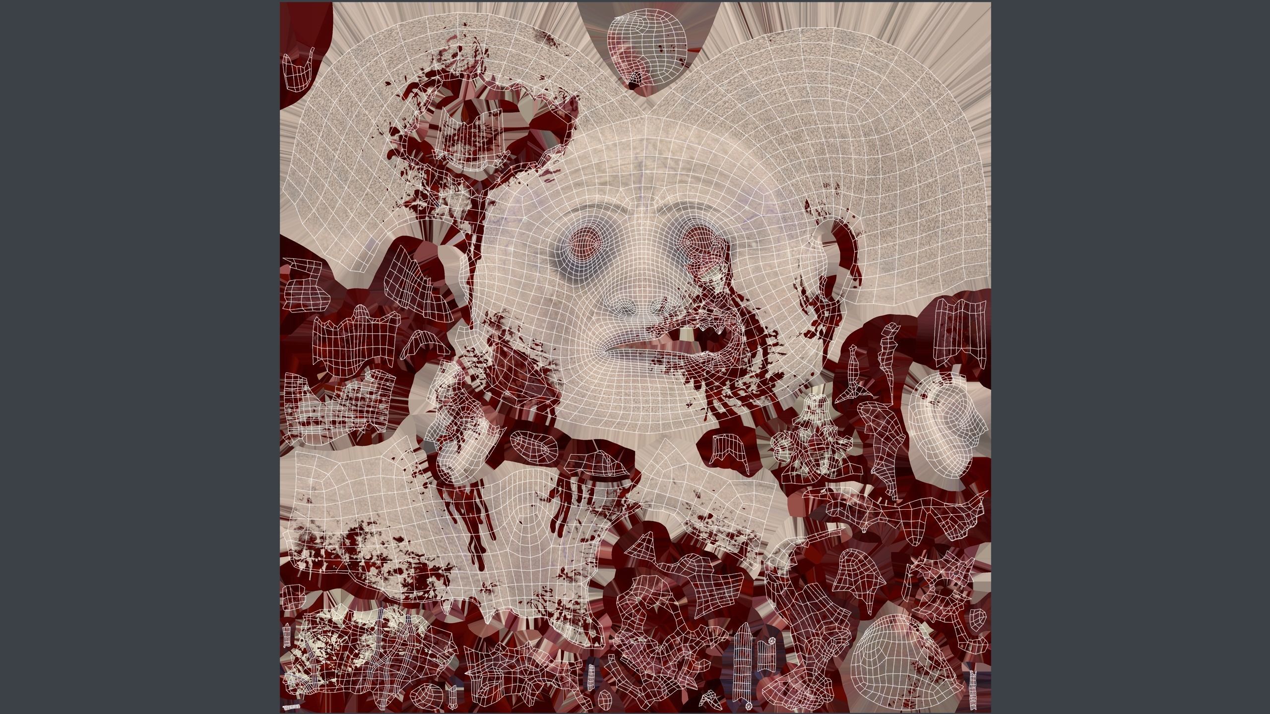 Severed Head Low-poly 3D model_12