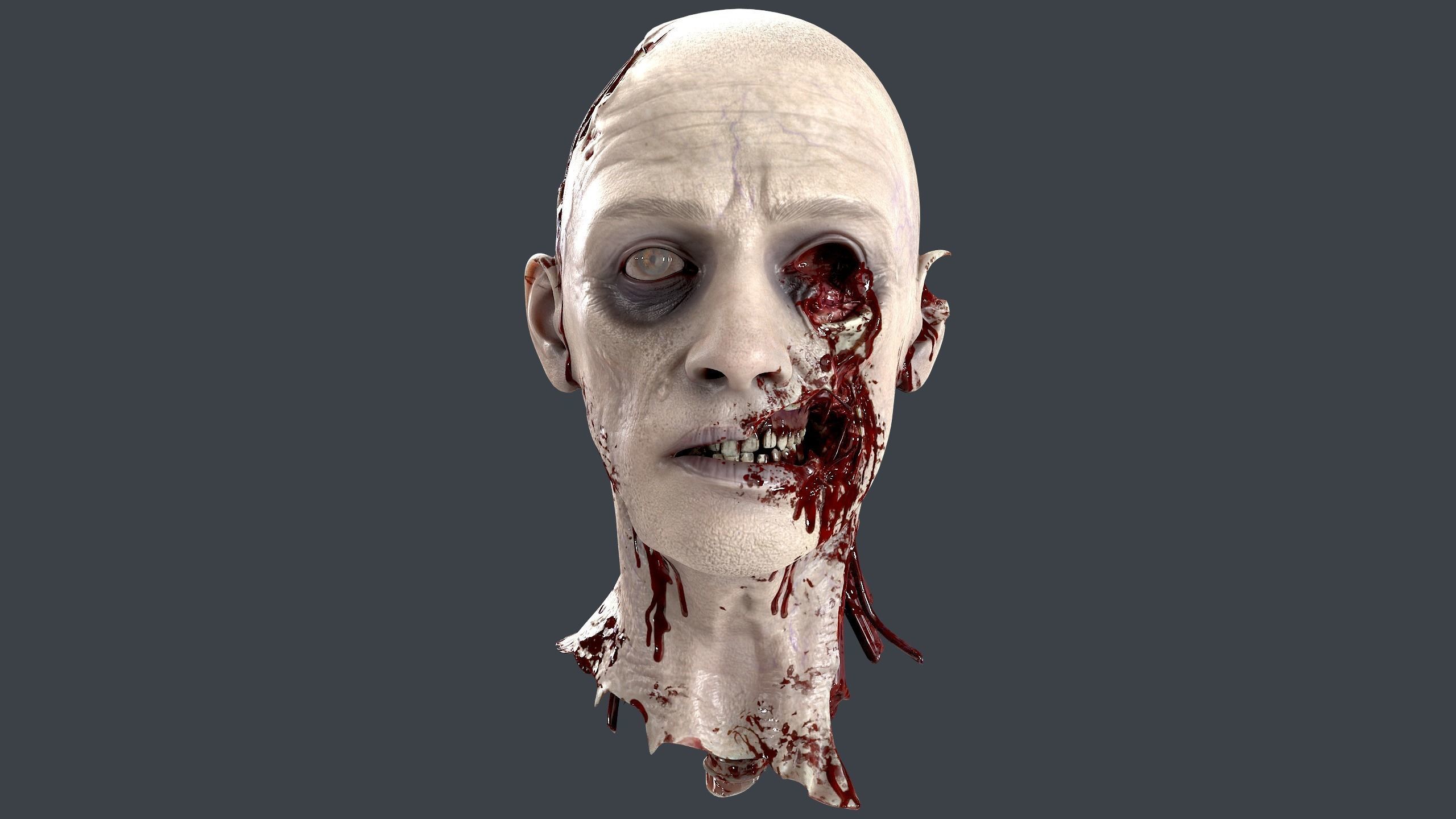 Severed Head Low-poly 3D model_1