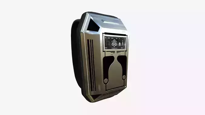 SciFi Backpack E10 Aluminum - Fashion Character Design Low-poly 3D model