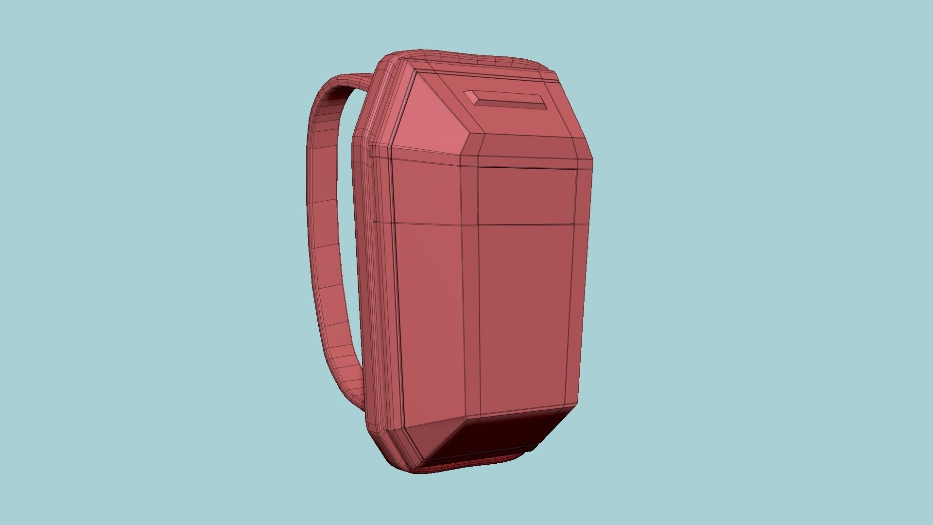 SciFi Backpack E10 Aluminum - Fashion Character Design Low-poly 3D model_14