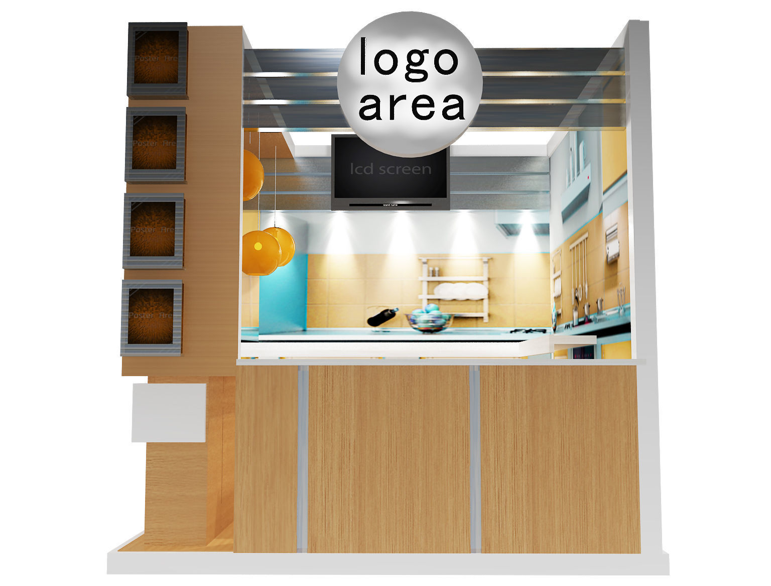 Booth Exhibition Stand a9 3D model_2