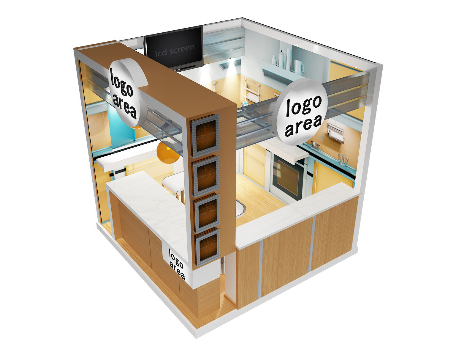 Booth Exhibition Stand a9 3D model_10