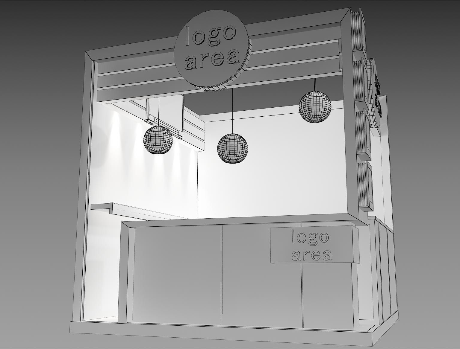 Booth Exhibition Stand a9 3D model_1