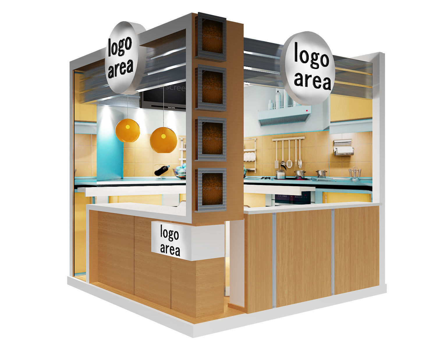 Booth Exhibition Stand a9 3D model_4