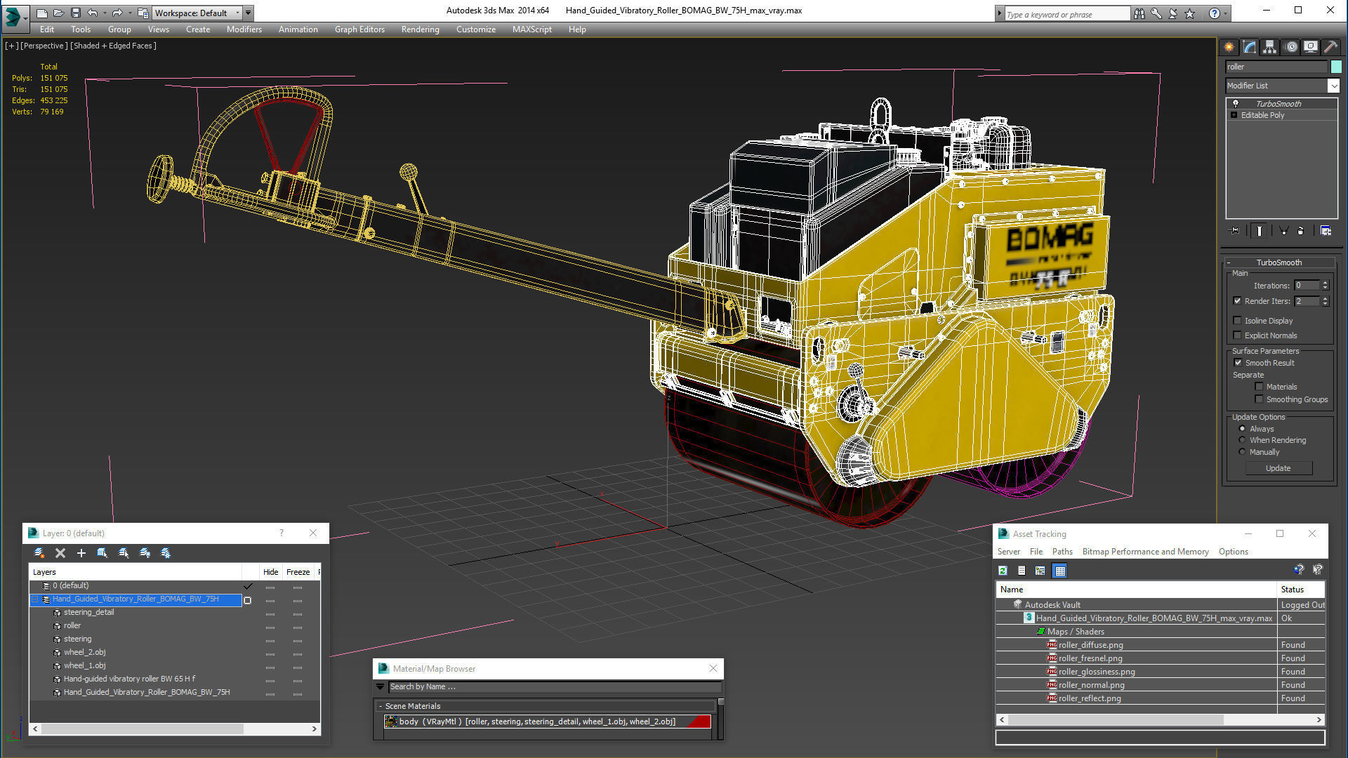 Hand Guided Vibratory Roller BOMAG BW 75H 3D model_23