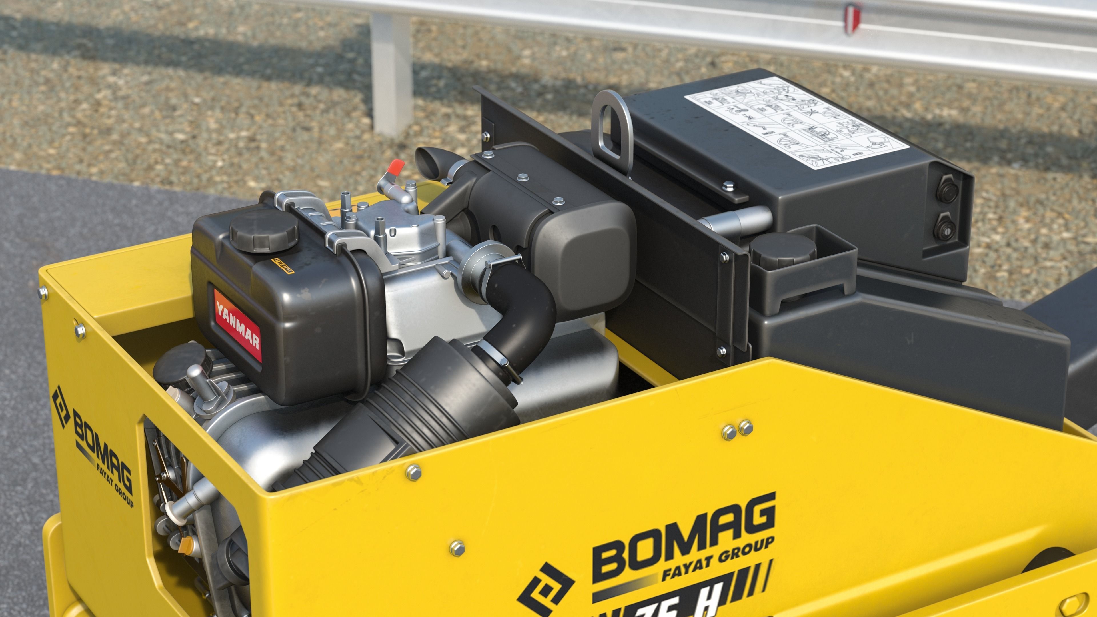 Hand Guided Vibratory Roller BOMAG BW 75H 3D model_31