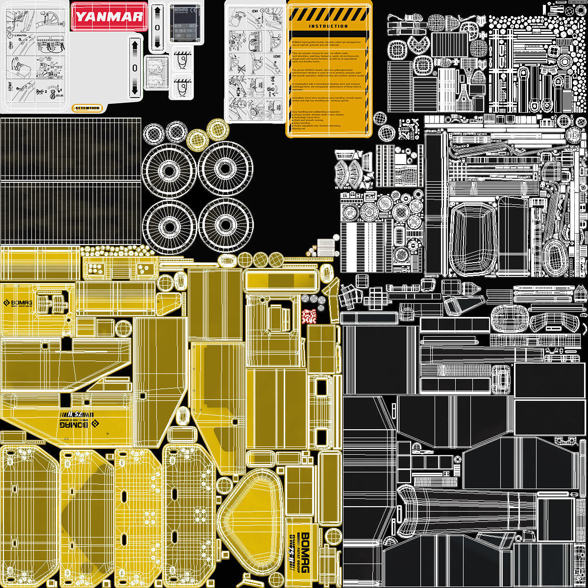 Hand Guided Vibratory Roller BOMAG BW 75H 3D model_21