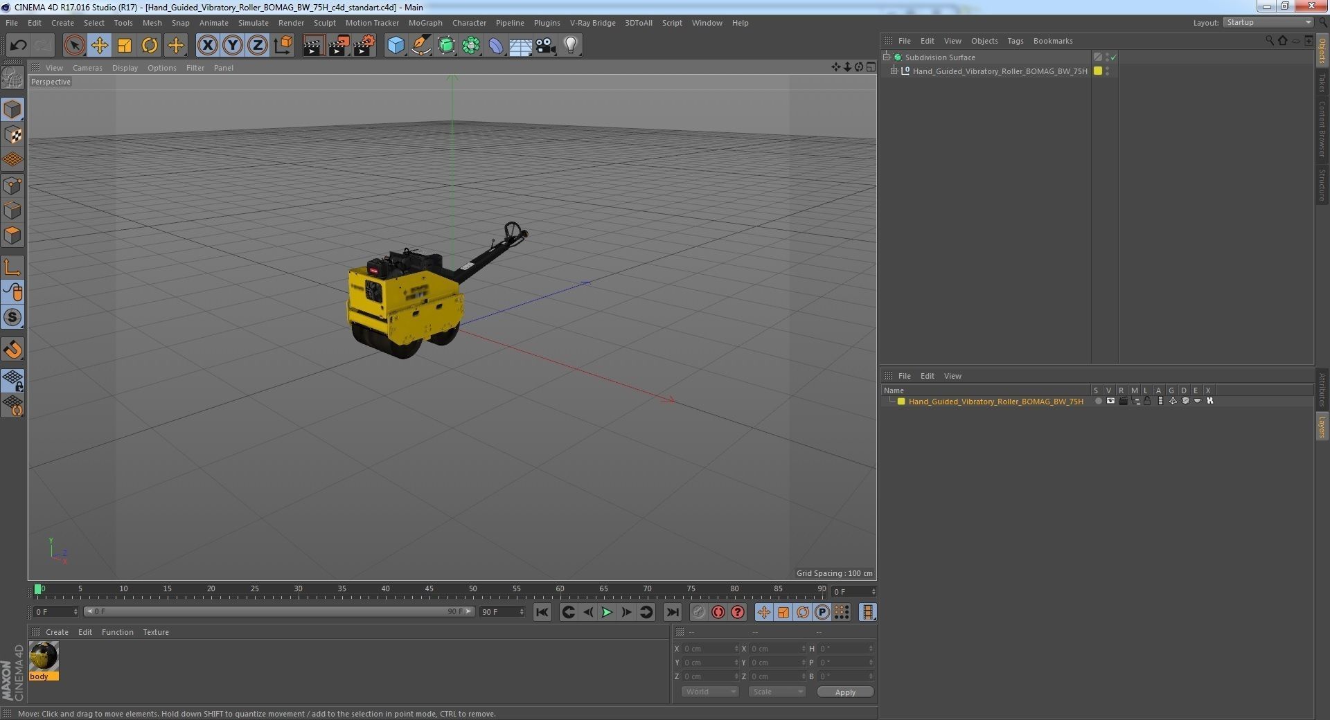 Hand Guided Vibratory Roller BOMAG BW 75H 3D model_34